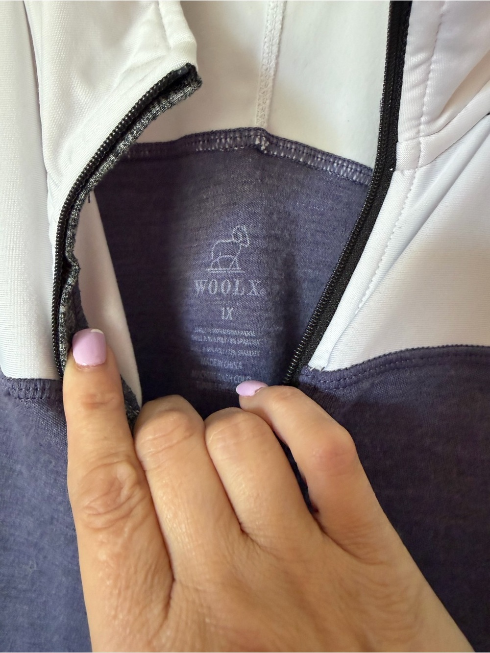 WoolX Merino Wool Quarter Zip Pullover Womens Medium Blue Gray Activewear - Picture 3 of 6